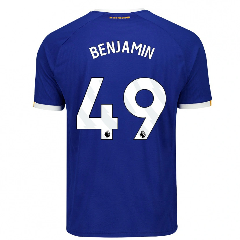 Danxen Enfant Maillot Omari Benjamin #49 Bleu Blanc Jaune Tenues Domicile 2026/27 T-Shirt