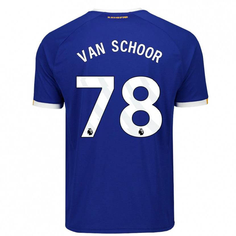 Danxen Enfant Maillot Joshua Van Schoor #78 Bleu Blanc Jaune Tenues Domicile 2026/27 T-Shirt