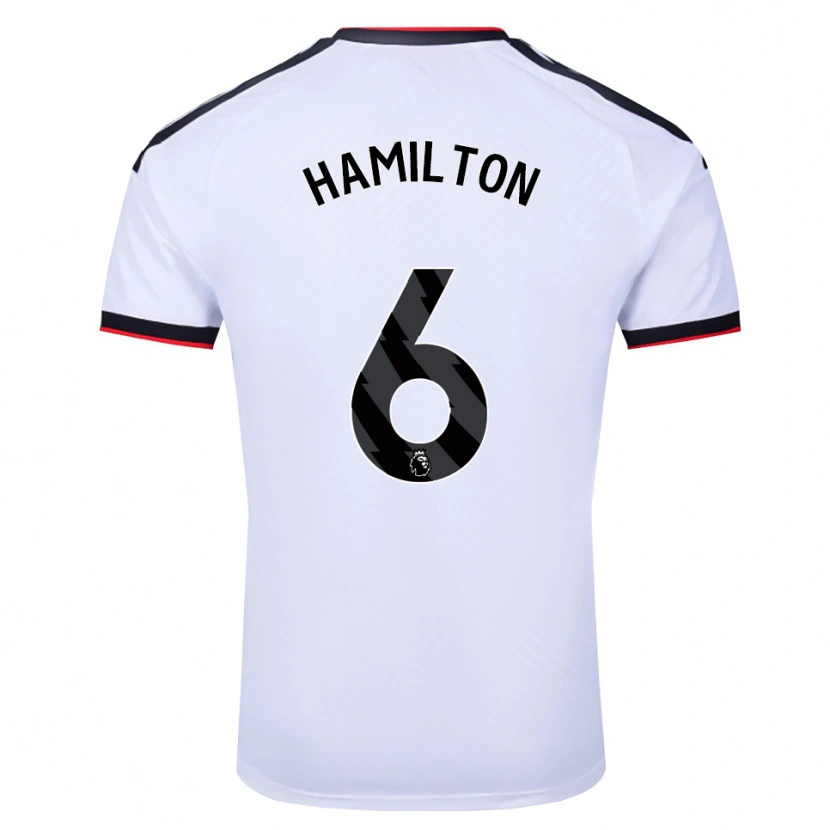 Danxen Enfant Maillot Leo Hamilton #6 Blanc Noir Rouge Tenues Domicile 2026/27 T-Shirt
