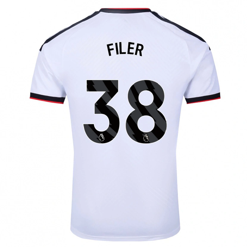 Danxen Enfant Maillot Maddie Filer #38 Blanc Noir Rouge Tenues Domicile 2026/27 T-Shirt