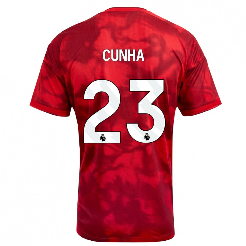 Danxen Enfant Maillot Jair Cunha #23 Cramoisi Blanc Tenues Domicile 2026/27 T-Shirt