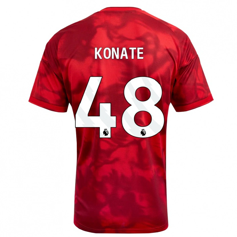 Danxen Enfant Maillot Ateef Konaté #48 Cramoisi Blanc Tenues Domicile 2026/27 T-Shirt