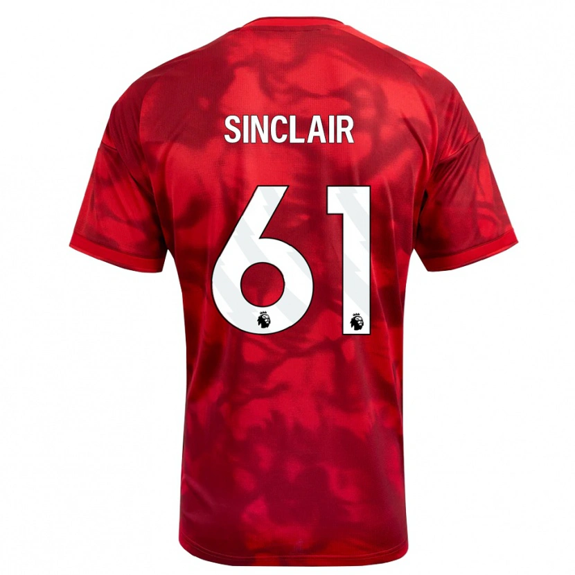 Danxen Enfant Maillot Jimmy Sinclair #61 Cramoisi Blanc Tenues Domicile 2026/27 T-Shirt