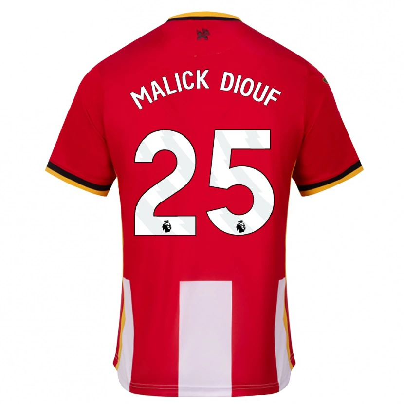 Danxen Enfant Maillot El Hadji Malick Diouf #25 Jaune Noir Rouge Tenues Domicile 2026/27 T-Shirt