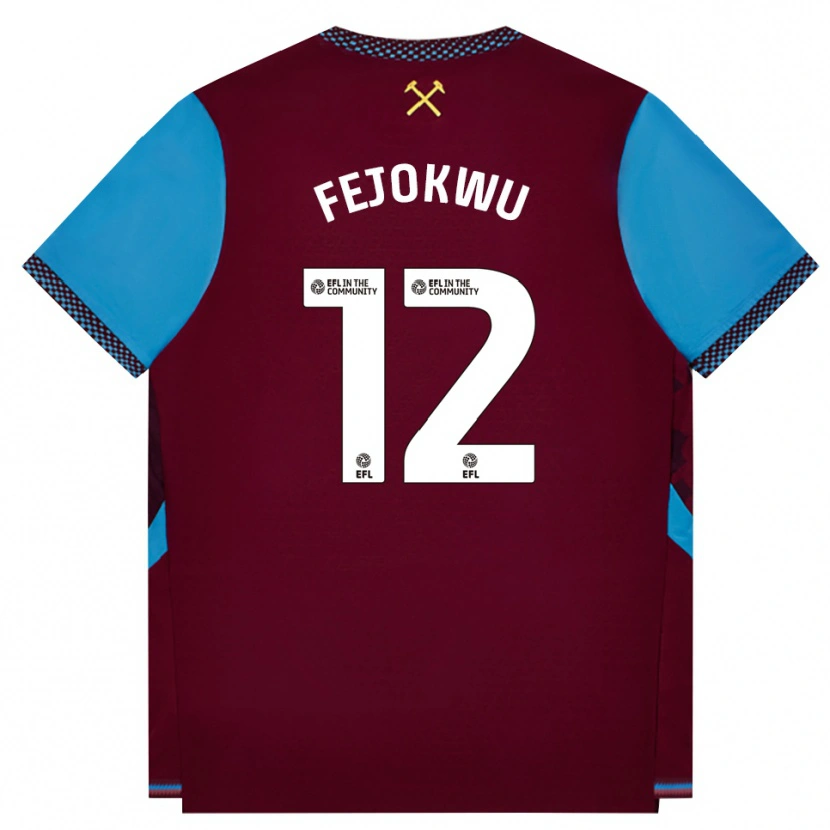 Danxen Enfant Maillot Emmanuel Fejokwu #12 Bourgogne Cornflowerblue Tenues Domicile 2026/27 T-Shirt