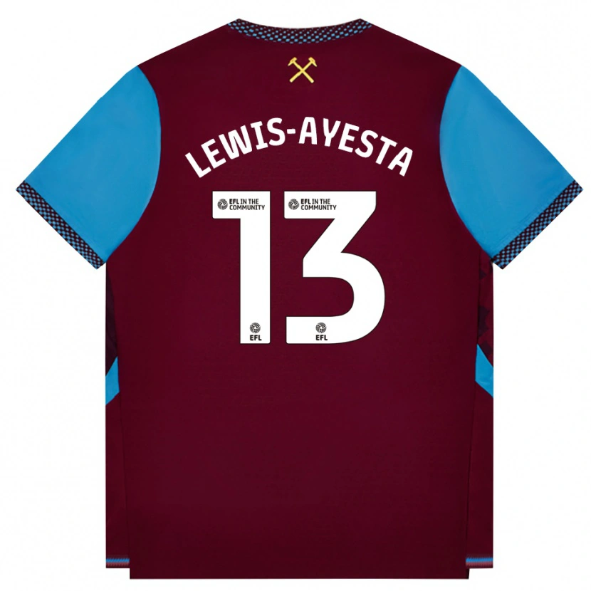 Danxen Enfant Maillot Felix Lewis-Ayesta #13 Bourgogne Cornflowerblue Tenues Domicile 2026/27 T-Shirt