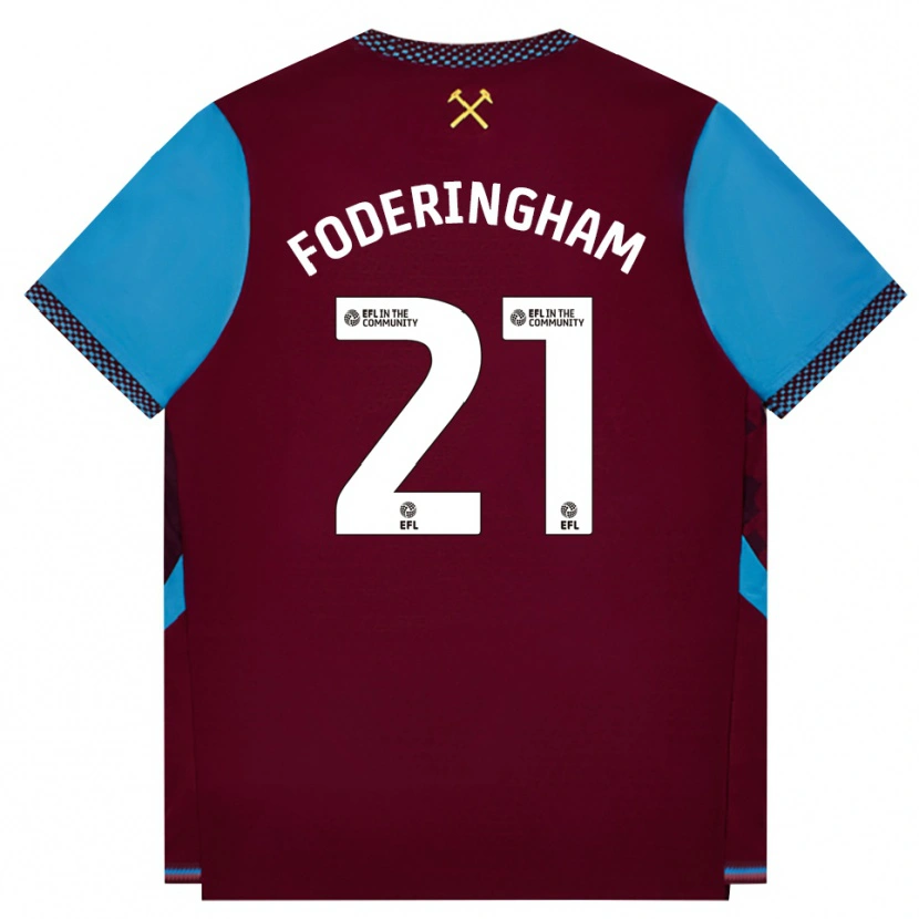 Danxen Enfant Maillot Wes Foderingham #21 Bourgogne Cornflowerblue Tenues Domicile 2026/27 T-Shirt