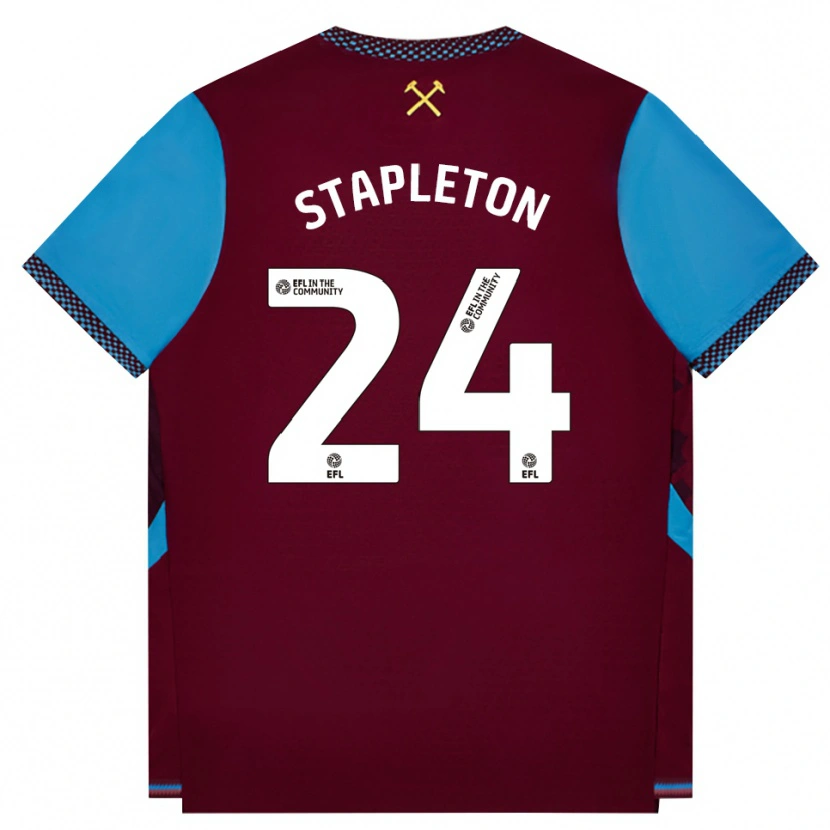 Danxen Enfant Maillot Jessie Stapleton #24 Bourgogne Cornflowerblue Tenues Domicile 2026/27 T-Shirt