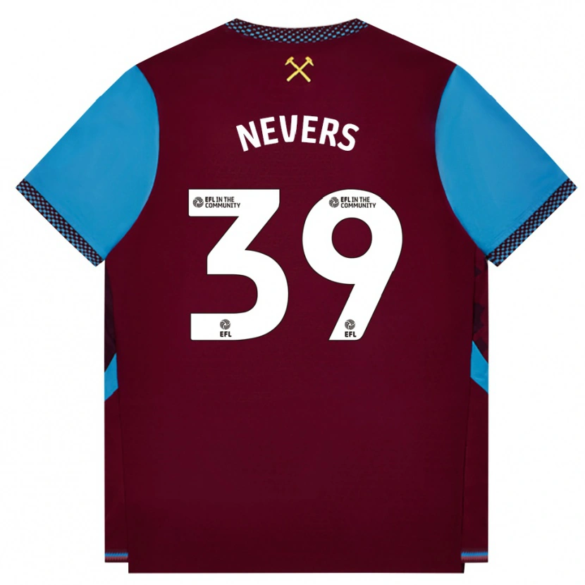 Danxen Enfant Maillot Thierry Nevers #39 Bourgogne Cornflowerblue Tenues Domicile 2026/27 T-Shirt