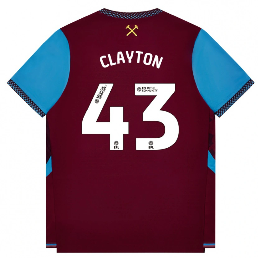 Danxen Enfant Maillot Regan Clayton #43 Bourgogne Cornflowerblue Tenues Domicile 2026/27 T-Shirt