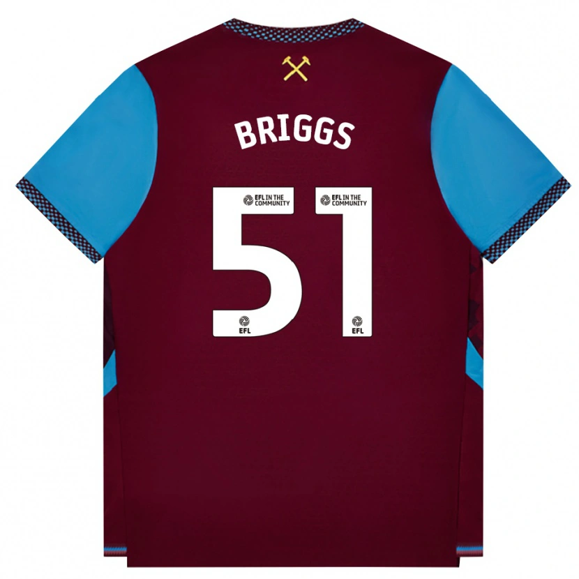 Danxen Enfant Maillot Josh Briggs #51 Bourgogne Cornflowerblue Tenues Domicile 2026/27 T-Shirt
