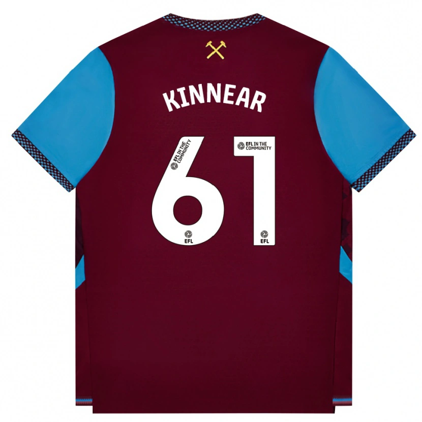 Danxen Enfant Maillot Brian Kinnear #61 Bourgogne Cornflowerblue Tenues Domicile 2026/27 T-Shirt