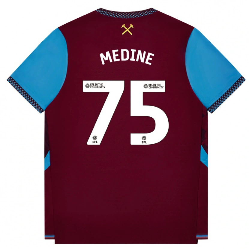 Danxen Enfant Maillot Jethro Medine #75 Bourgogne Cornflowerblue Tenues Domicile 2026/27 T-Shirt