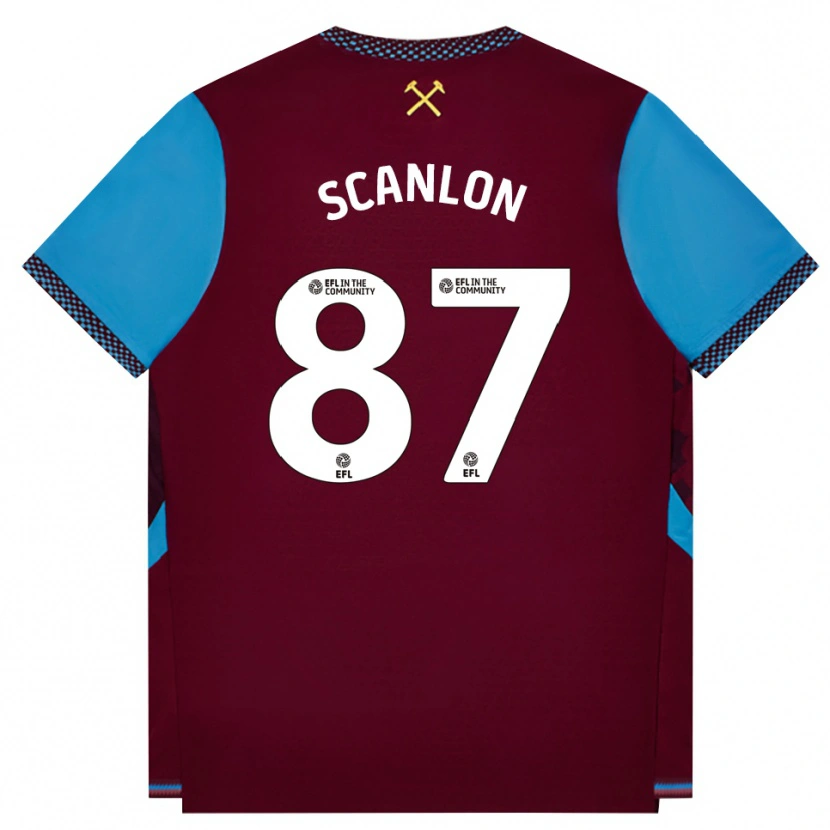 Danxen Enfant Maillot Joe Scanlon #87 Bourgogne Cornflowerblue Tenues Domicile 2026/27 T-Shirt