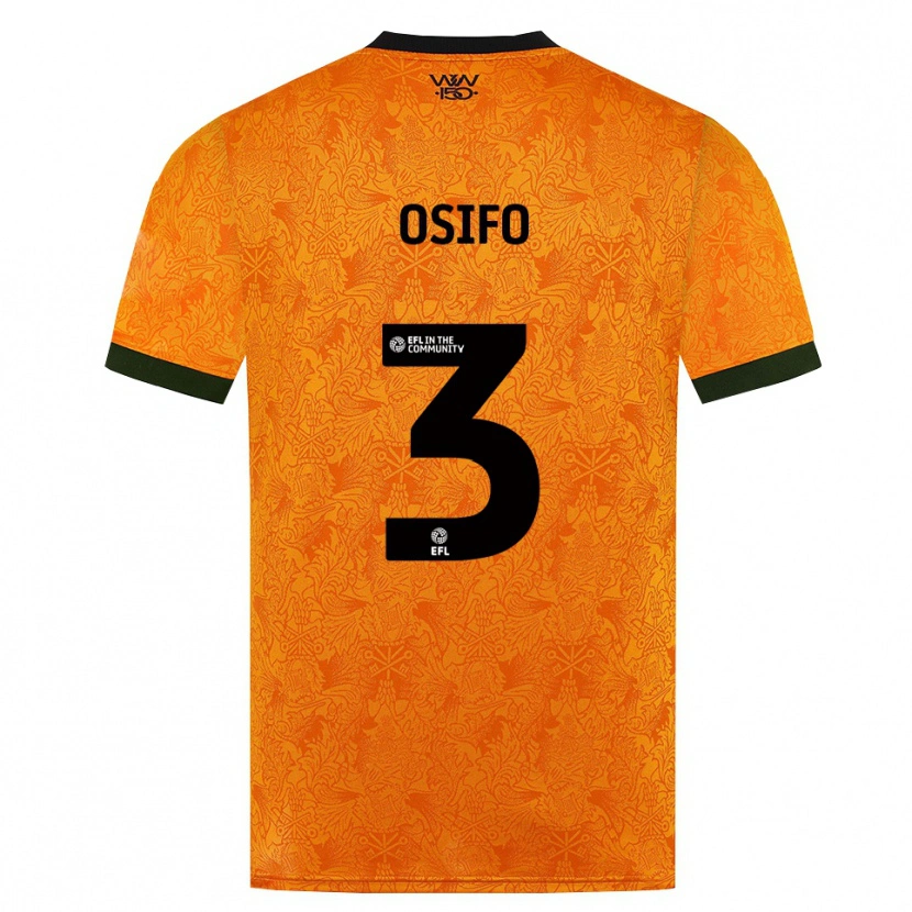 Danxen Enfant Maillot David Osifo #3 Orange Noir Tenues Domicile 2026/27 T-Shirt