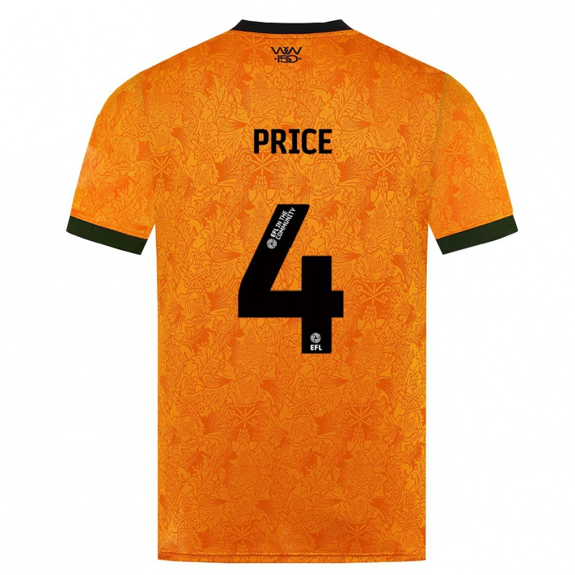 Danxen Enfant Maillot Anna Price #4 Orange Noir Tenues Domicile 2026/27 T-Shirt