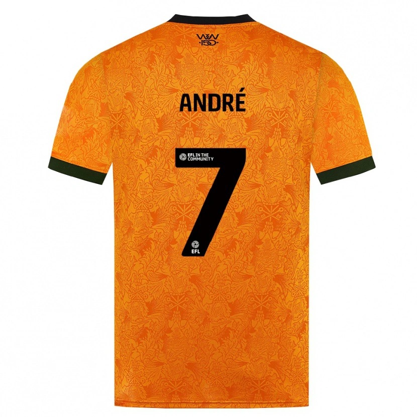 Danxen Enfant Maillot André Trindade Da Costa Neto #7 Orange Noir Tenues Domicile 2026/27 T-Shirt