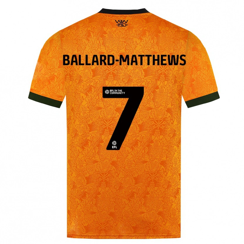 Danxen Enfant Maillot Emilio Ballard-Matthews #7 Orange Noir Tenues Domicile 2026/27 T-Shirt