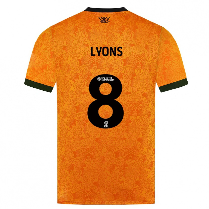 Danxen Enfant Maillot Connor Lyons #8 Orange Noir Tenues Domicile 2026/27 T-Shirt