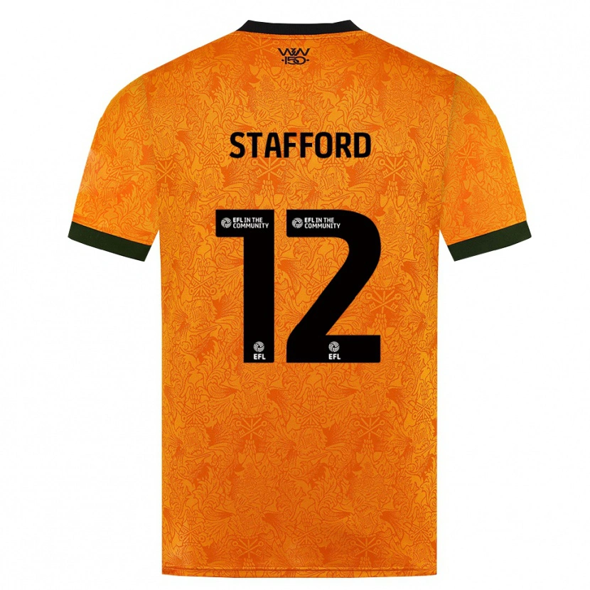 Danxen Enfant Maillot Ollie Stafford #12 Orange Noir Tenues Domicile 2026/27 T-Shirt