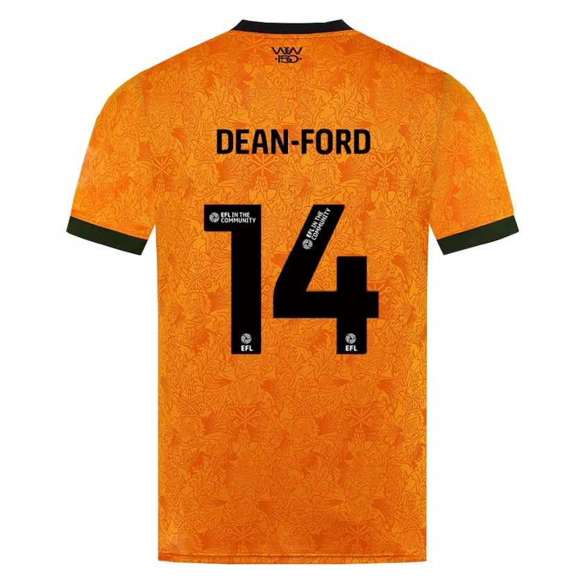 Danxen Enfant Maillot Jacob Dean-Ford #14 Orange Noir Tenues Domicile 2026/27 T-Shirt
