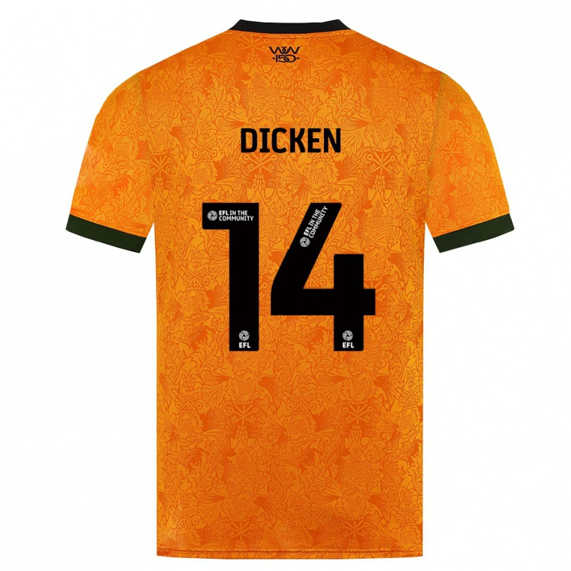 Danxen Enfant Maillot Amy Dicken #14 Orange Noir Tenues Domicile 2026/27 T-Shirt