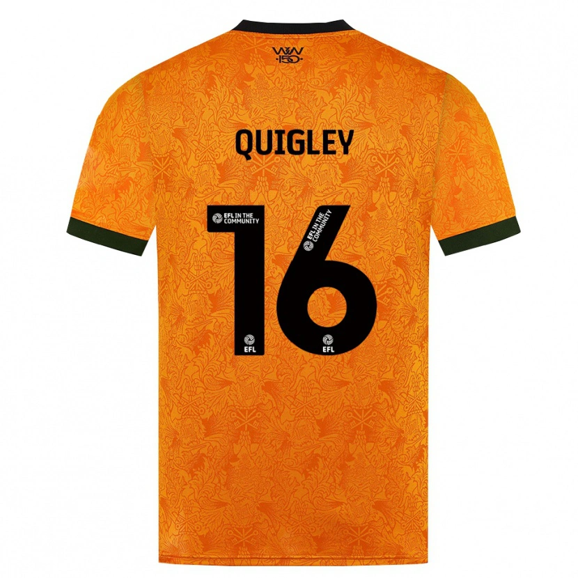 Danxen Enfant Maillot Racheal Quigley #16 Orange Noir Tenues Domicile 2026/27 T-Shirt