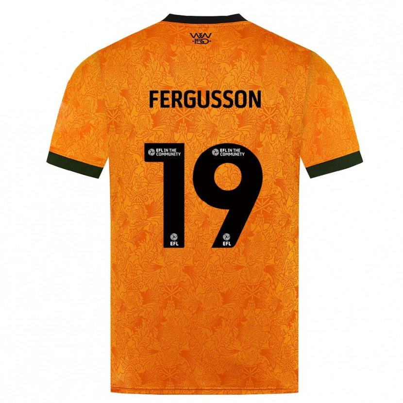 Danxen Enfant Maillot Liv Fergusson #19 Orange Noir Tenues Domicile 2026/27 T-Shirt