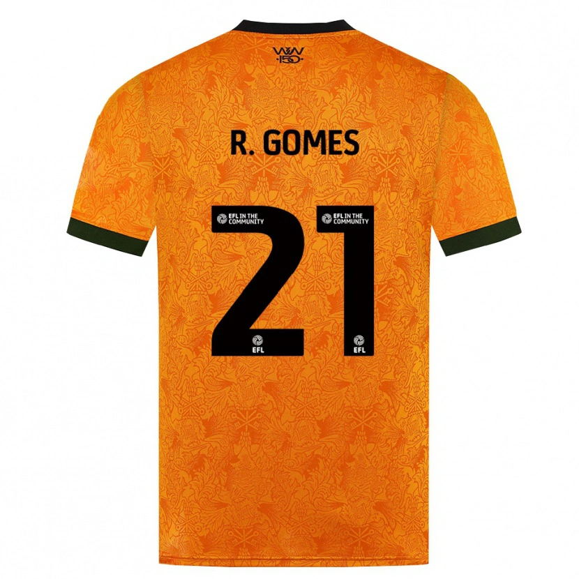 Danxen Enfant Maillot Rodrigo Gomes #21 Orange Noir Tenues Domicile 2026/27 T-Shirt