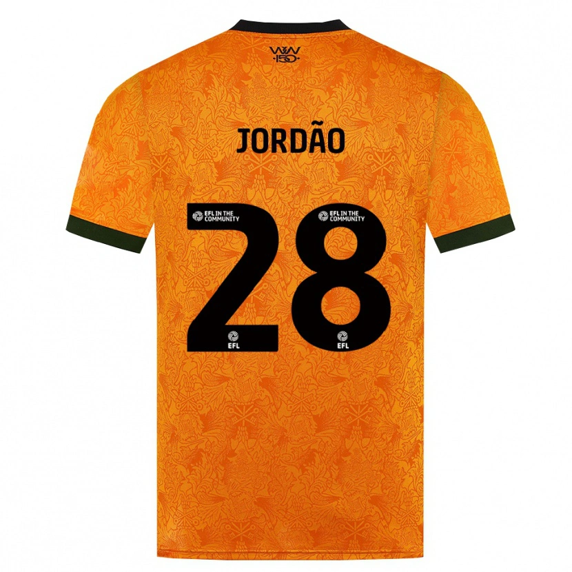 Danxen Enfant Maillot Bruno Jordão #28 Orange Noir Tenues Domicile 2026/27 T-Shirt