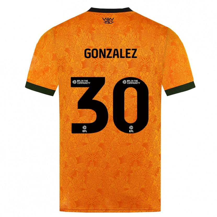 Danxen Enfant Maillot Enso González #30 Orange Noir Tenues Domicile 2026/27 T-Shirt