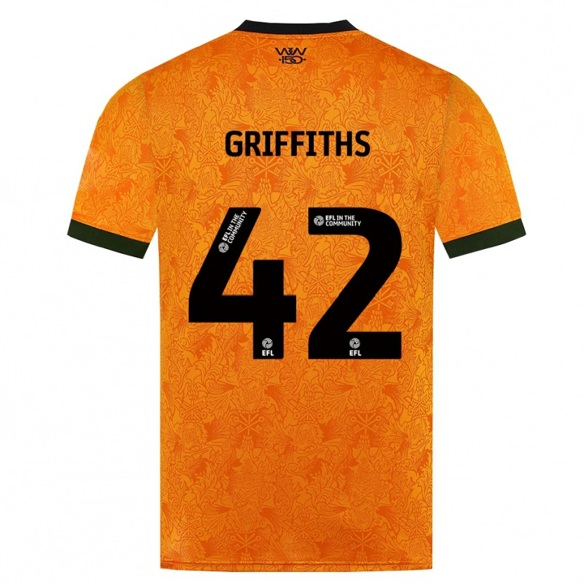 Danxen Enfant Maillot Harvey Griffiths #42 Orange Noir Tenues Domicile 2026/27 T-Shirt
