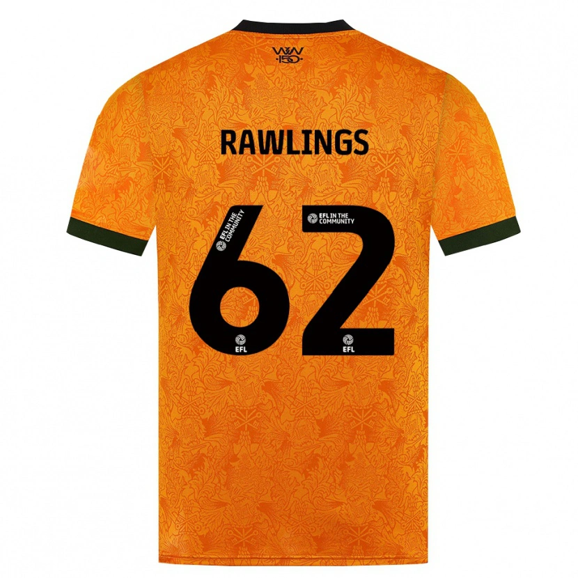 Danxen Enfant Maillot Luke Rawlings #62 Orange Noir Tenues Domicile 2026/27 T-Shirt