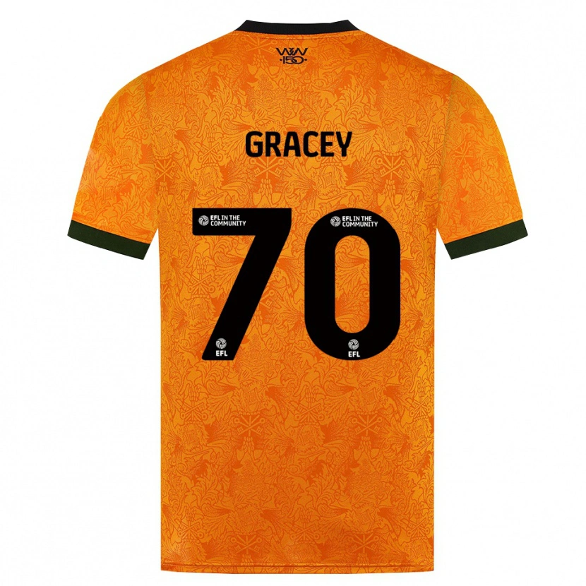 Danxen Enfant Maillot Josh Gracey #70 Orange Noir Tenues Domicile 2026/27 T-Shirt