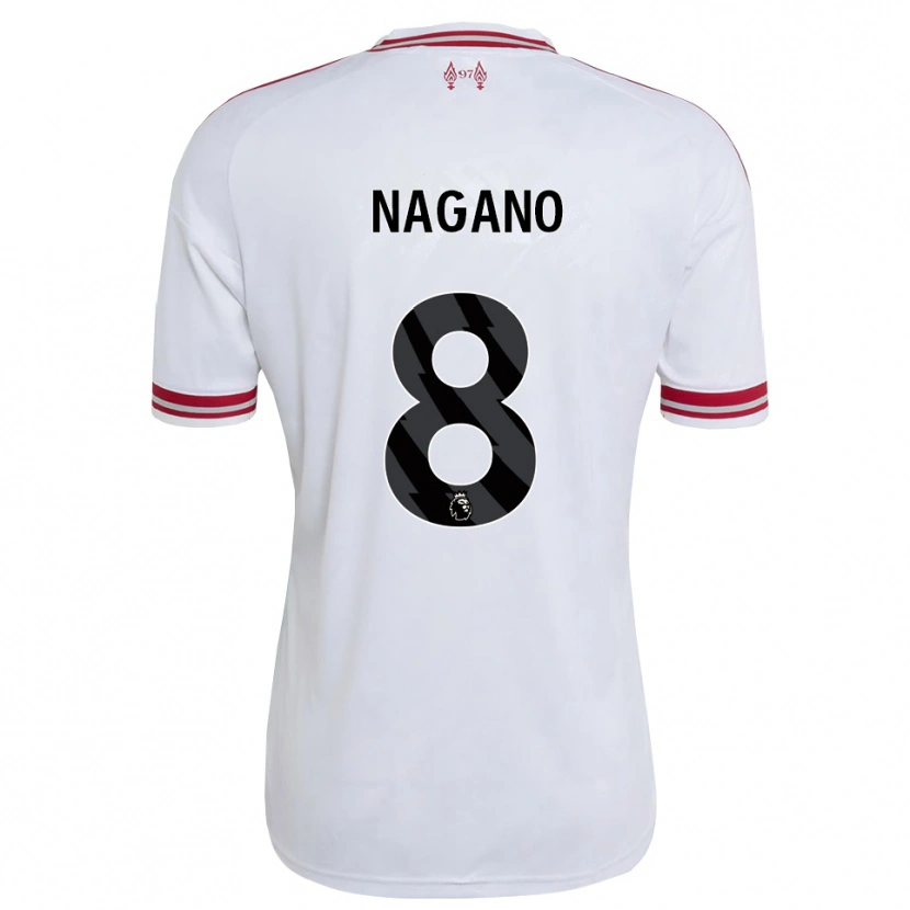 Danxen Enfant Maillot Fūka Nagano #8 Rouge Blanc Tenues Extérieur 2026/27 T-Shirt