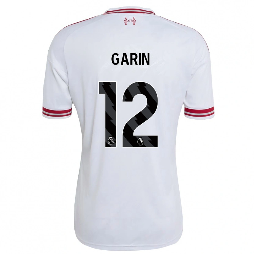 Danxen Enfant Maillot Isaiah Garin #12 Rouge Blanc Tenues Extérieur 2026/27 T-Shirt