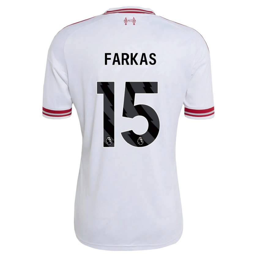 Danxen Enfant Maillot Erik Farkas #15 Rouge Blanc Tenues Extérieur 2026/27 T-Shirt