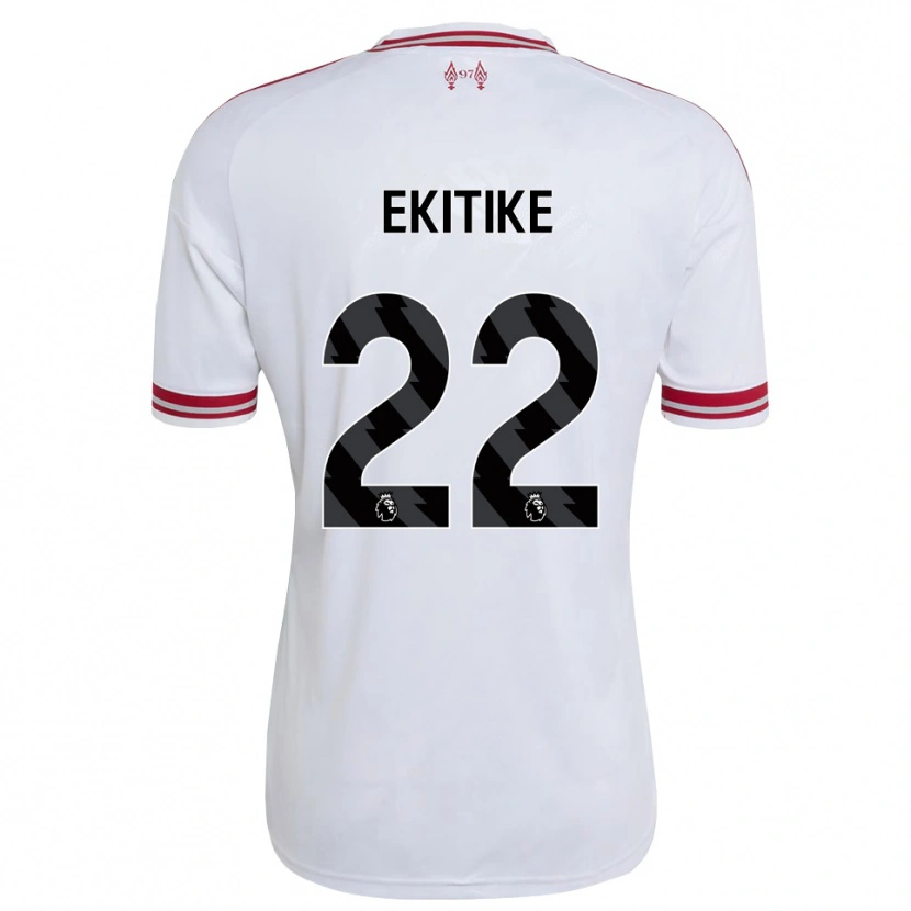 Danxen Enfant Maillot Hugo Ekitiké #22 Rouge Blanc Tenues Extérieur 2026/27 T-Shirt