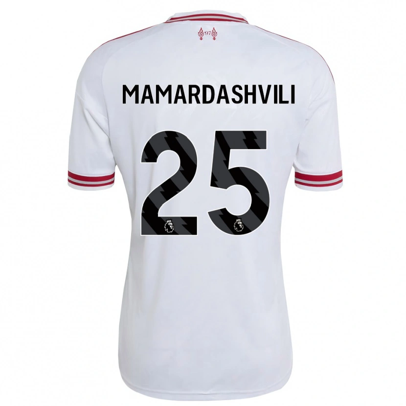 Danxen Enfant Maillot Giorgi Mamardashvili #25 Rouge Blanc Tenues Extérieur 2026/27 T-Shirt