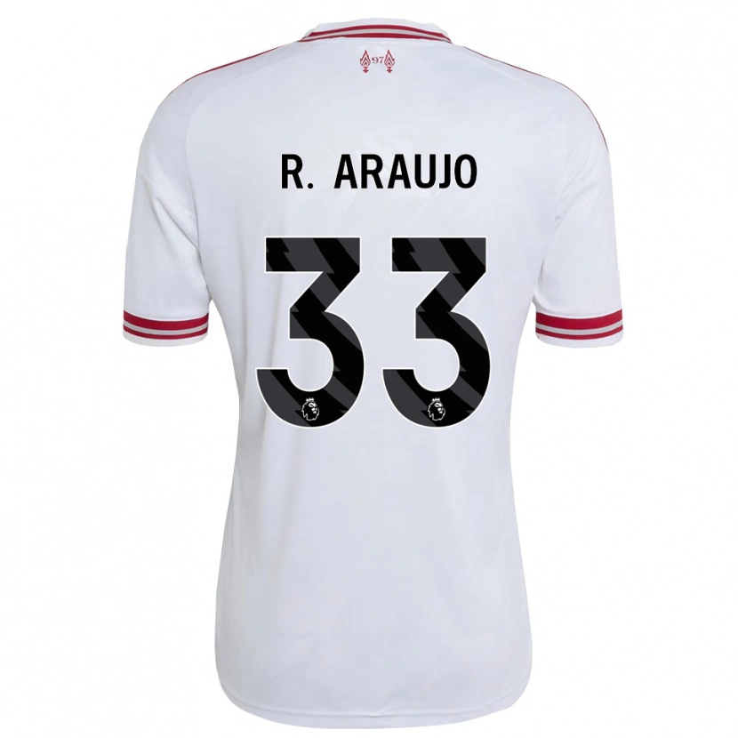 Danxen Enfant Maillot Ronald Araujo #33 Rouge Blanc Tenues Extérieur 2026/27 T-Shirt