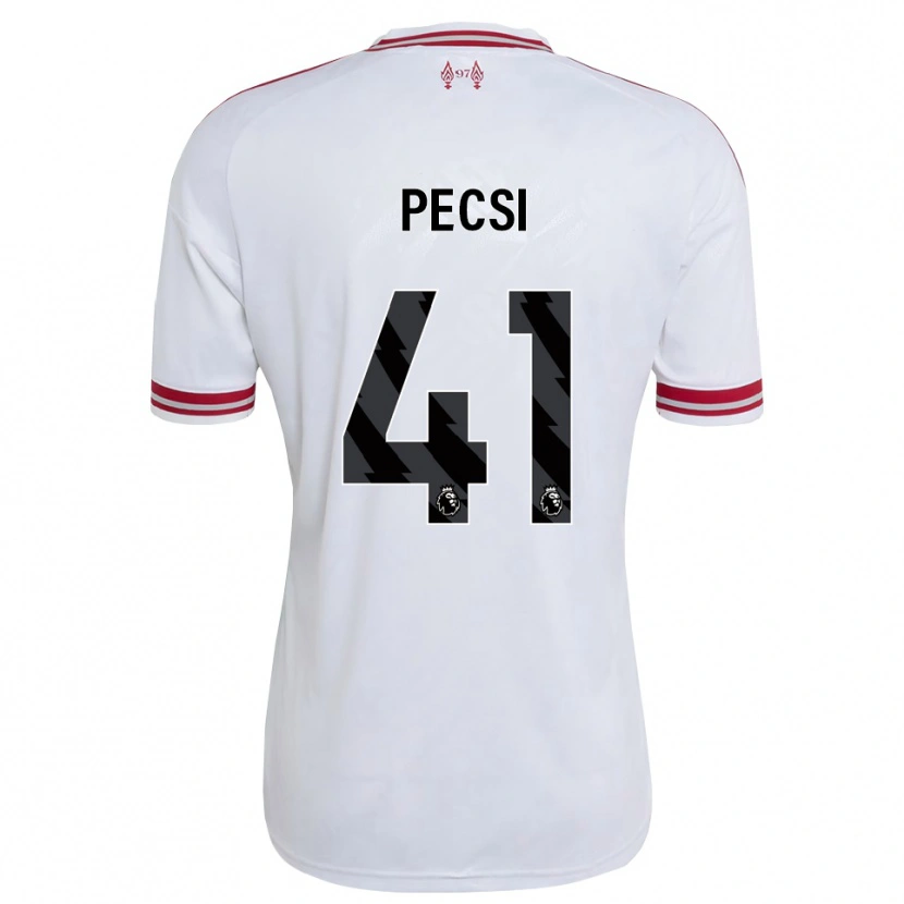 Danxen Enfant Maillot Ármin Pécsi #41 Rouge Blanc Tenues Extérieur 2026/27 T-Shirt