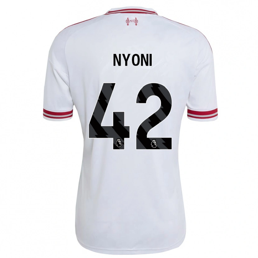 Danxen Enfant Maillot Trey Nyoni #42 Rouge Blanc Tenues Extérieur 2026/27 T-Shirt
