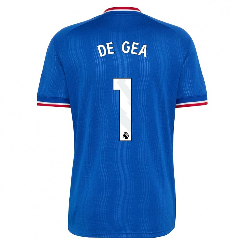 Danxen Enfant Maillot David De Gea #1 Bleu Blanc Rouge Tenues Extérieur 2026/27 T-Shirt