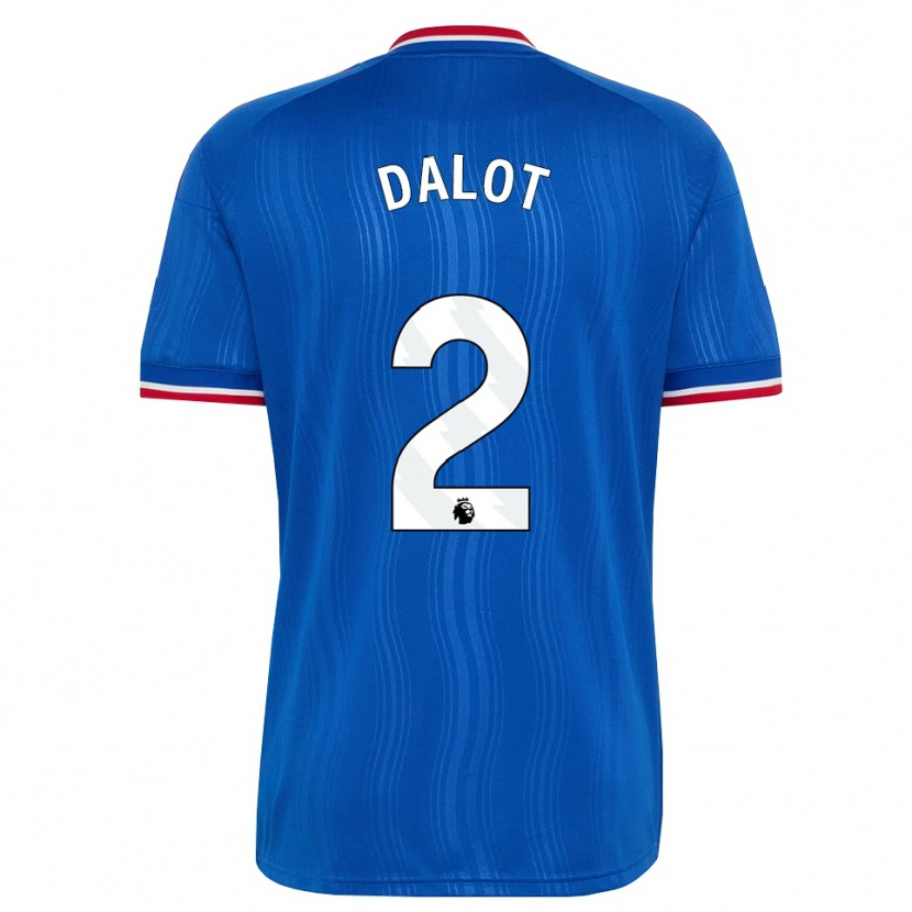 Danxen Enfant Maillot Diogo Dalot #2 Bleu Blanc Rouge Tenues Extérieur 2026/27 T-Shirt