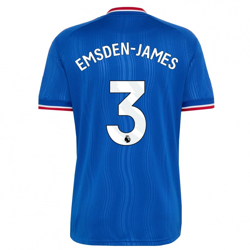 Danxen Enfant Maillot Harley Emsden-James #3 Bleu Blanc Rouge Tenues Extérieur 2026/27 T-Shirt