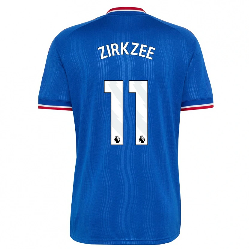 Danxen Enfant Maillot Joshua Zirkzee #11 Bleu Blanc Rouge Tenues Extérieur 2026/27 T-Shirt