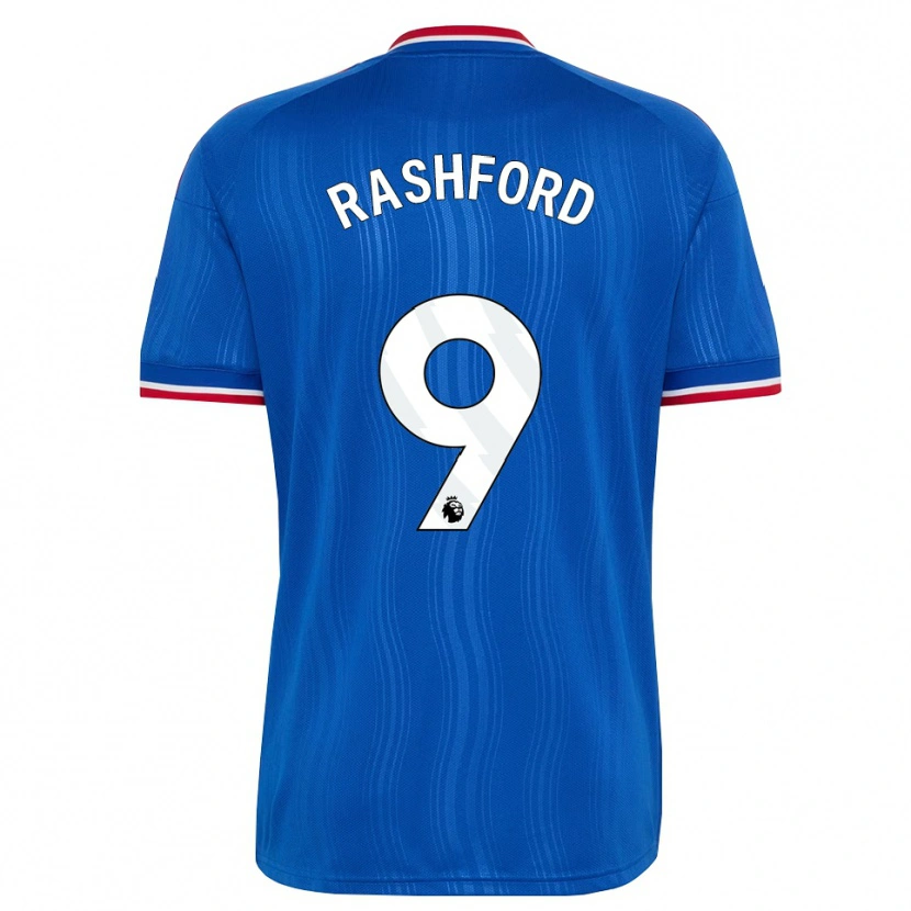 Danxen Enfant Maillot Marcus Rashford #9 Bleu Blanc Rouge Tenues Extérieur 2026/27 T-Shirt
