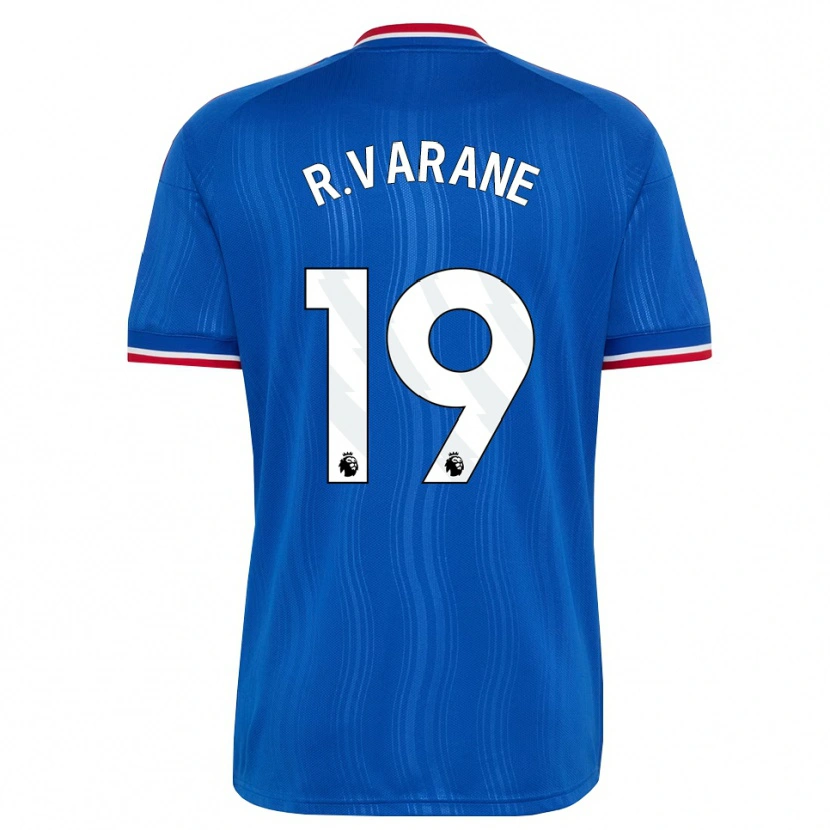 Danxen Enfant Maillot Raphael Varane #19 Bleu Blanc Rouge Tenues Extérieur 2026/27 T-Shirt