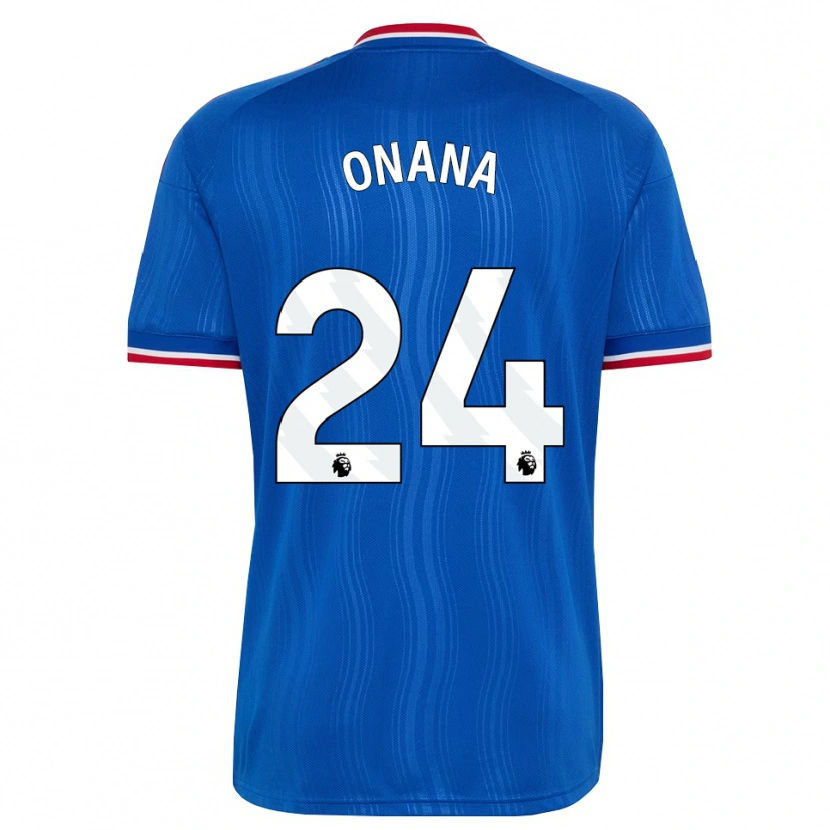Danxen Enfant Maillot Andre Onana #24 Bleu Blanc Rouge Tenues Extérieur 2026/27 T-Shirt