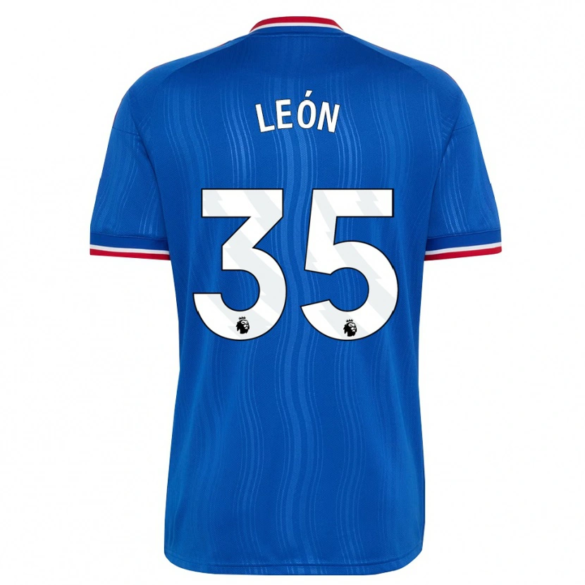 Danxen Enfant Maillot Diego León #35 Bleu Blanc Rouge Tenues Extérieur 2026/27 T-Shirt